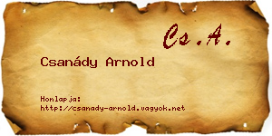 Csanády Arnold névjegykártya