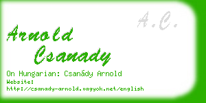 arnold csanady business card